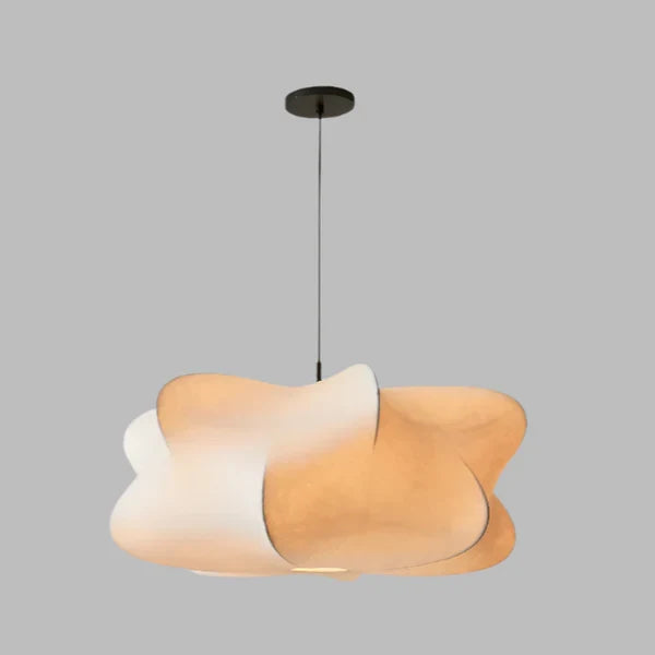 Silk Pendant Lamp Beige Wabi Sabi Japanese Style