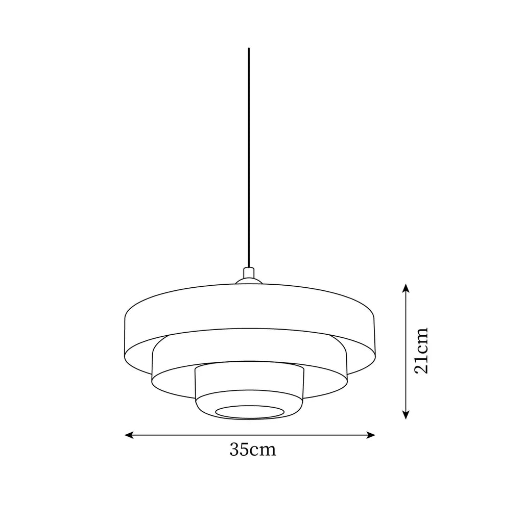 Pendant Light Metal Disc Shade Warm Light Dining Room