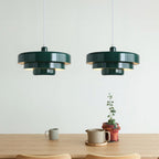 Pendant Light Metal Disc Shade Warm Light Dining Room