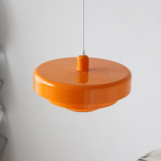 Pendant Light Metal Disc Shade Warm Light Dining Room