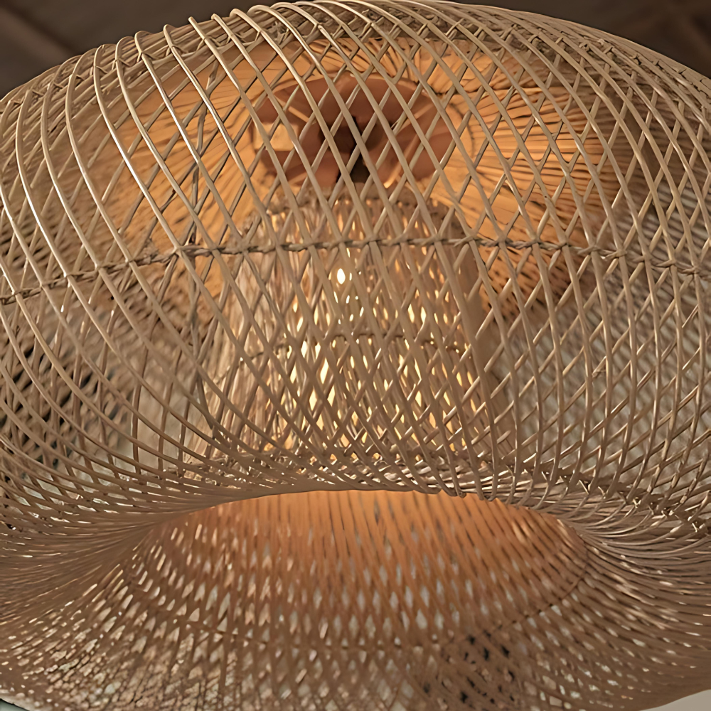 Pendant Light Rattan Woven Dome Shade E26/E27