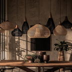 Pendant Light Rattan Woven Dome Shade E26/E27