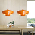 Pendant Light Metal Disc Shade Warm Light Dining Room