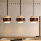 Pendant Light Wood Travertine Cylinder Japandi Design
