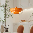 Pendant Light Metal Disc Shade Warm Light Dining Room