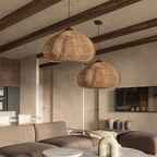 Pendant Light Rattan Woven Dome Shade E26/E27