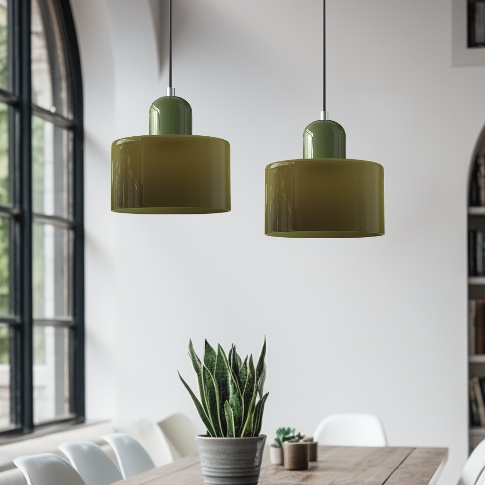 Pendant Light Bauhaus Style Colored Glass E27 LED
