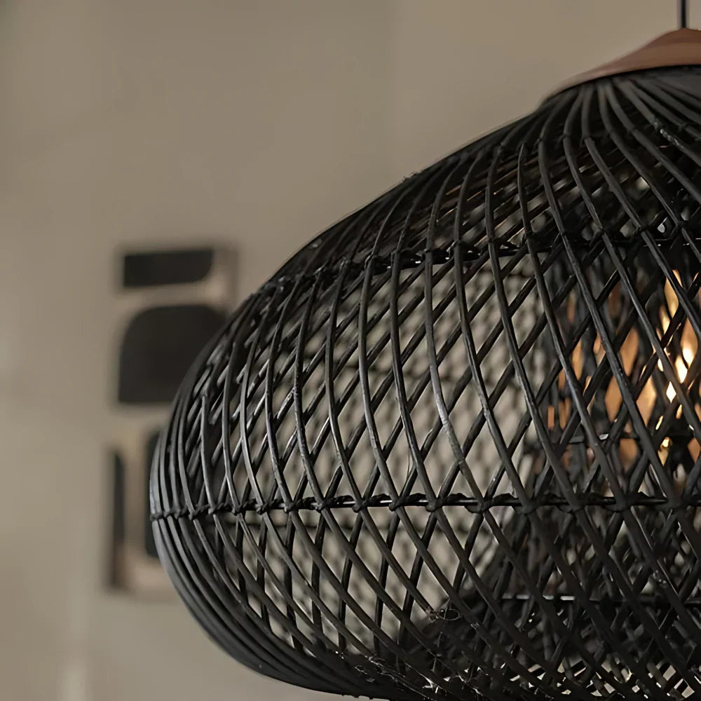 Pendant Light Rattan Woven Dome Shade E26/E27