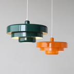 Pendant Light Metal Disc Shade Warm Light Dining Room
