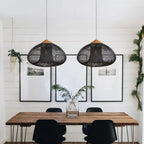 Pendant Light Rattan Woven Dome Shade E26/E27