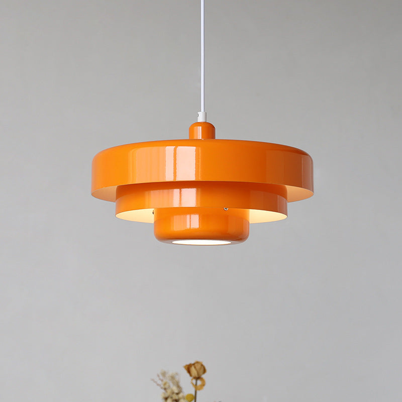 Pendant Light Metal Disc Shade Warm Light Dining Room