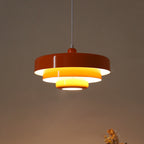 Pendant Light Metal Disc Shade Warm Light Dining Room