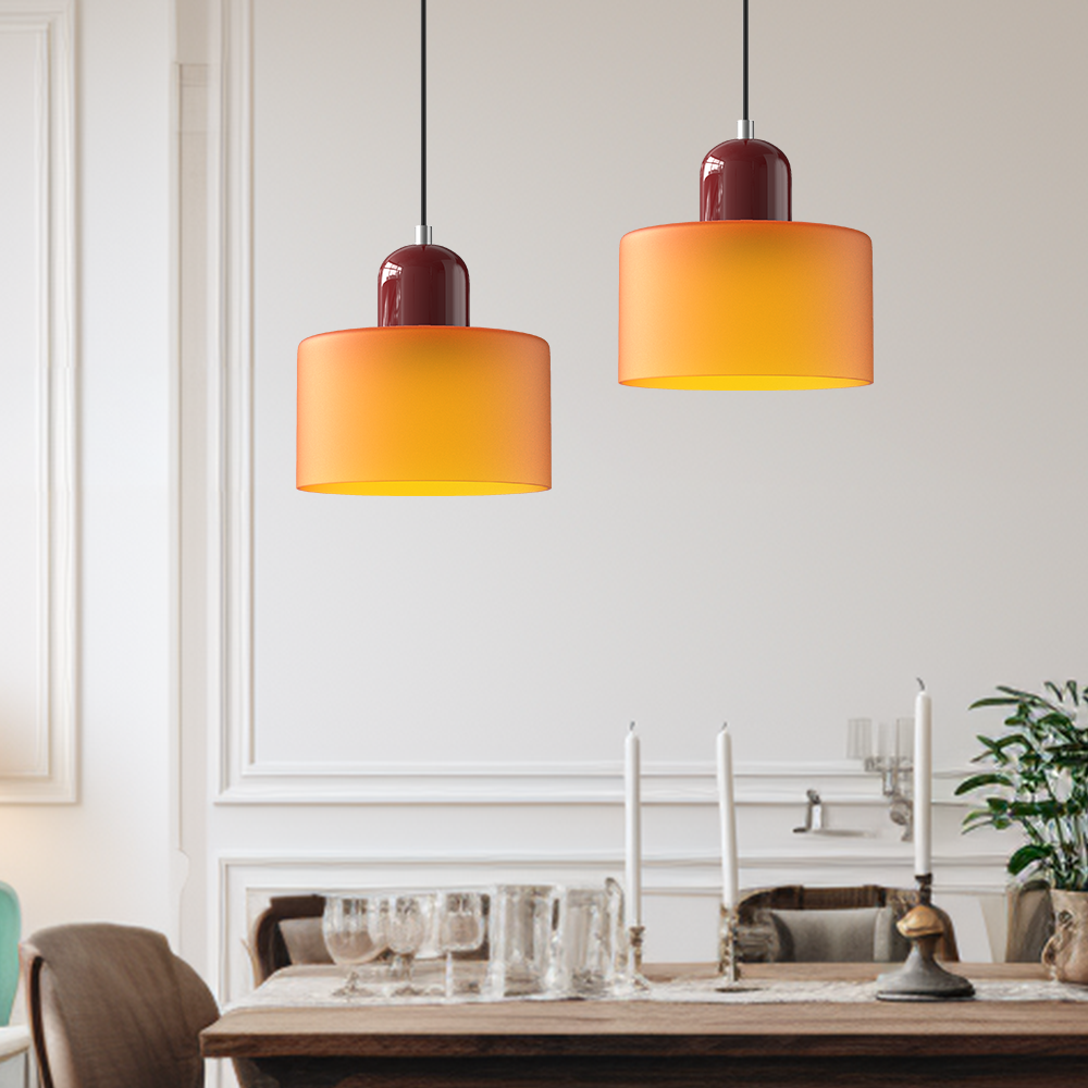 Pendant Light Bauhaus Style Colored Glass E27 LED