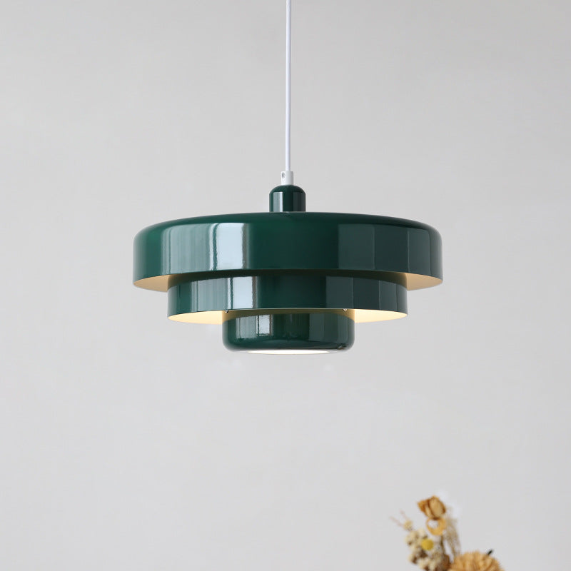 Pendant Light Metal Disc Shade Warm Light Dining Room