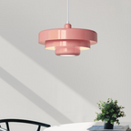 Pendant Light Metal Disc Shade Warm Light Dining Room