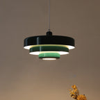 Pendant Light Metal Disc Shade Warm Light Dining Room