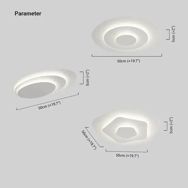 Flush Mount Light Nordic Round Dimmable LED Ceiling Lamp
