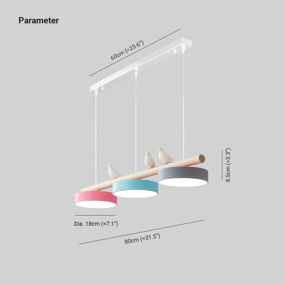 Pendant Light Bird Motif Integrated LED Dimmable