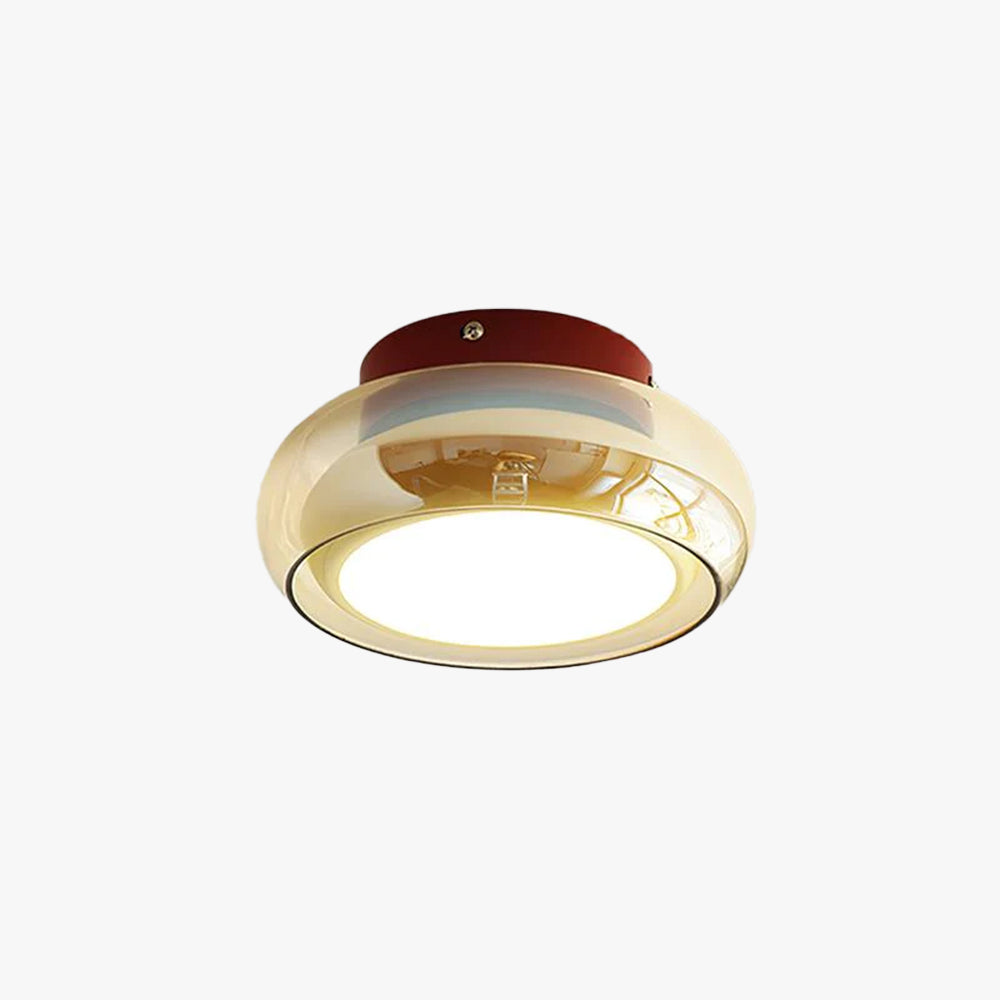 Glass Ceiling Lamp LED Dimmable Flush Mount Retro Style