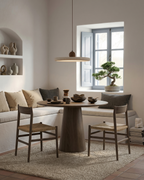 Pendant Light Travertine Stone Wood Sphere Minimalist
