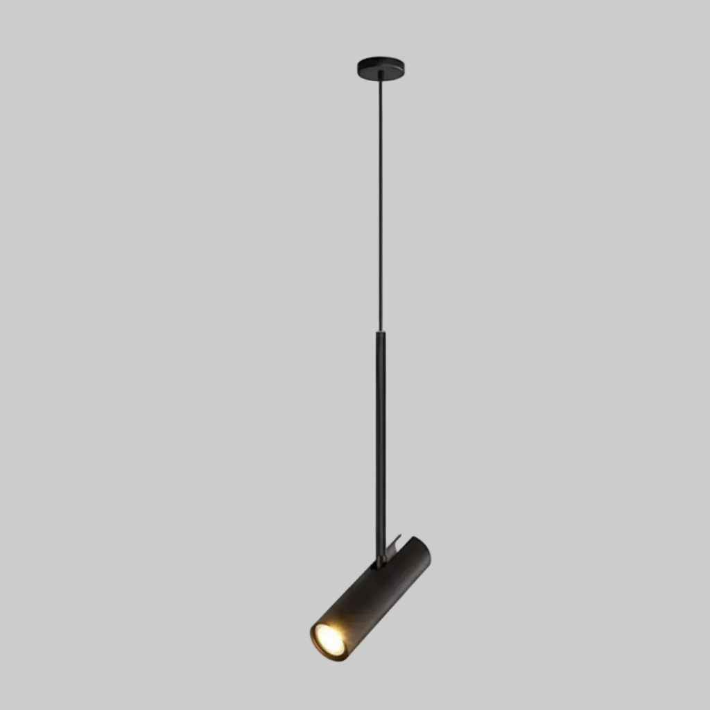 Cylindrical Pendant Light Adjustable Cord Modern Bedroom
