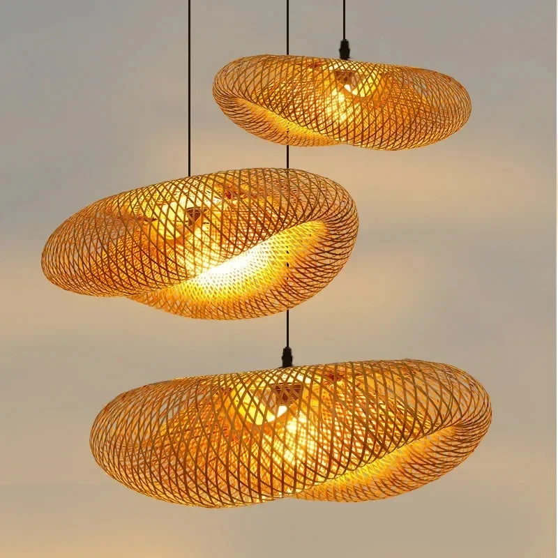 Bamboo Chandelier Handcrafted Woven Pendant Light