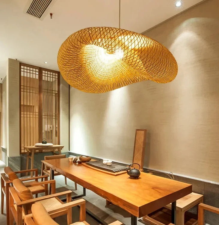 Bamboo Chandelier Handcrafted Woven Pendant Light