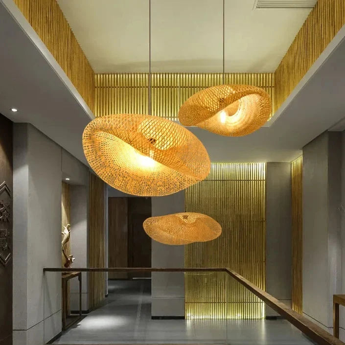 Bamboo Chandelier Handcrafted Woven Pendant Light