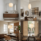 Pendant Light Japandi Silk-Inspired Shade White