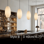 Pendant Light Japandi Silk-Inspired Shade White
