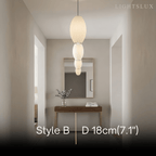 Pendant Light Japandi Silk-Inspired Shade White