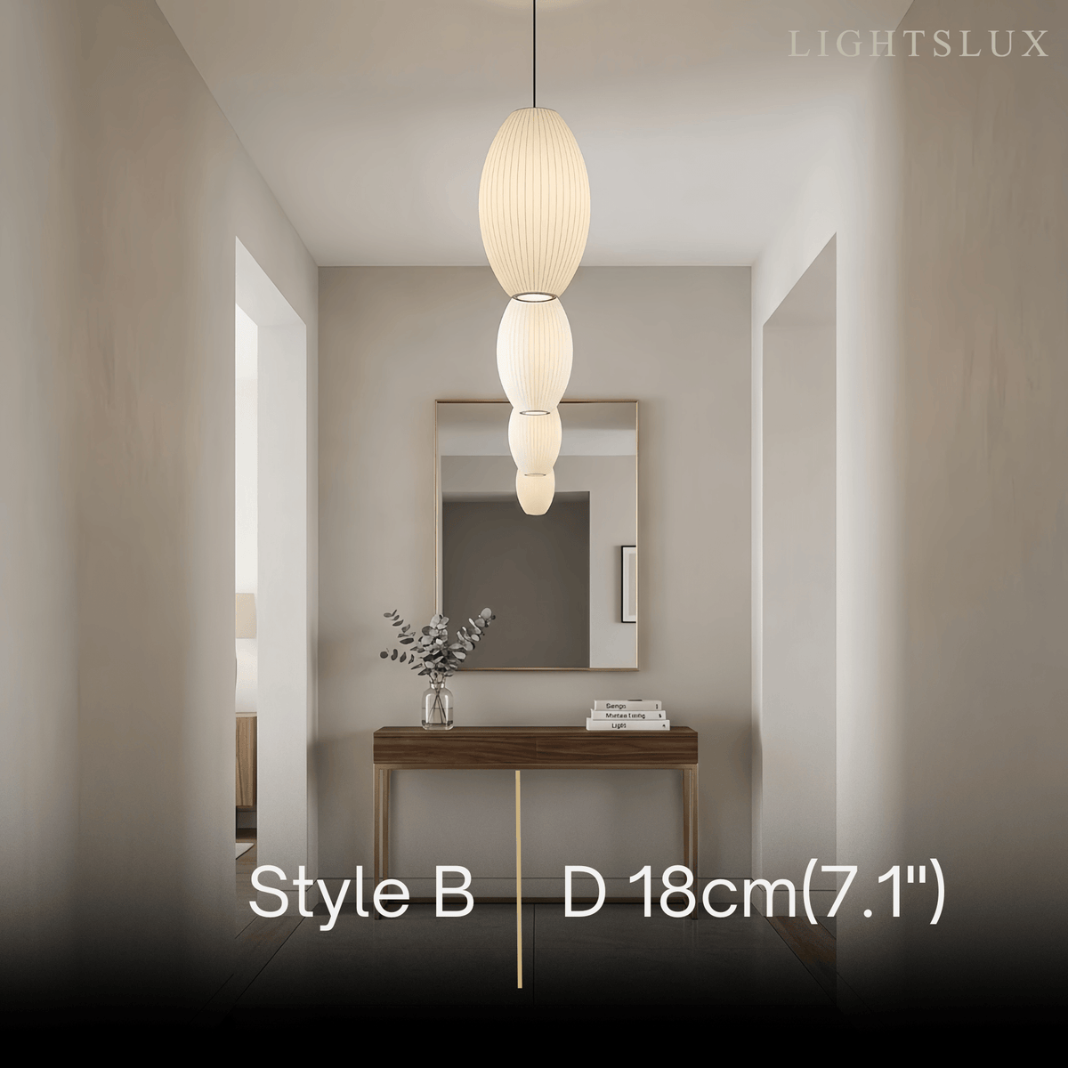 Pendant Light Japandi Silk-Inspired Shade White