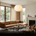 Pendant Light Japandi Silk-Inspired Shade White