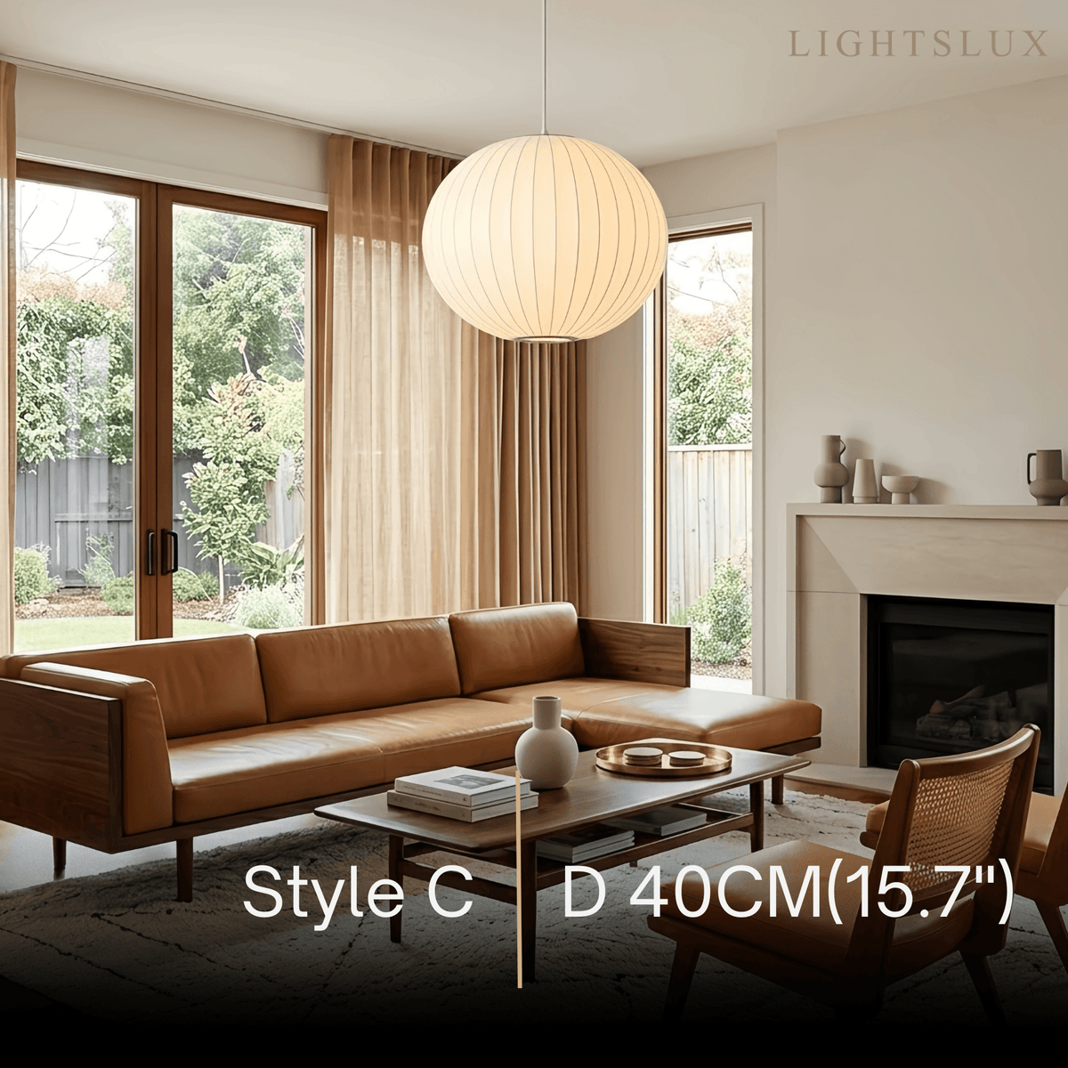 Pendant Light Japandi Silk-Inspired Shade White