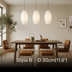 Pendant Light Japandi Silk-Inspired Shade White