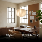 Pendant Light Japandi Silk-Inspired Shade White
