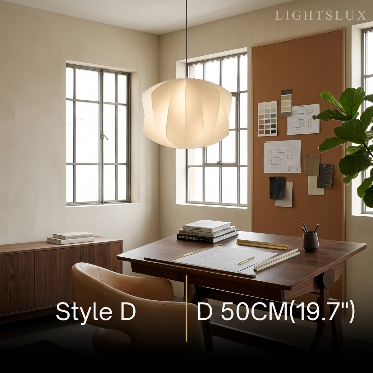 Pendant Light Japandi Silk-Inspired Shade White