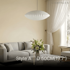 Pendant Light Japandi Silk-Inspired Shade White