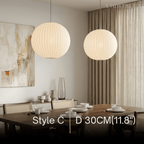Pendant Light Japandi Silk-Inspired Shade White