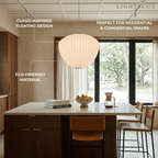 Pendant Light Japandi Silk-Inspired Shade White