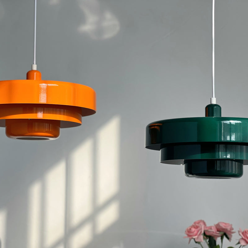 Pendant Light Metal Disc Shade Warm Light Dining Room
