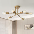 Sputnik Chandelier Modern Brass Semi Flush Mount 6-Light