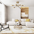 Sputnik Chandelier Modern Brass Semi Flush Mount 6-Light