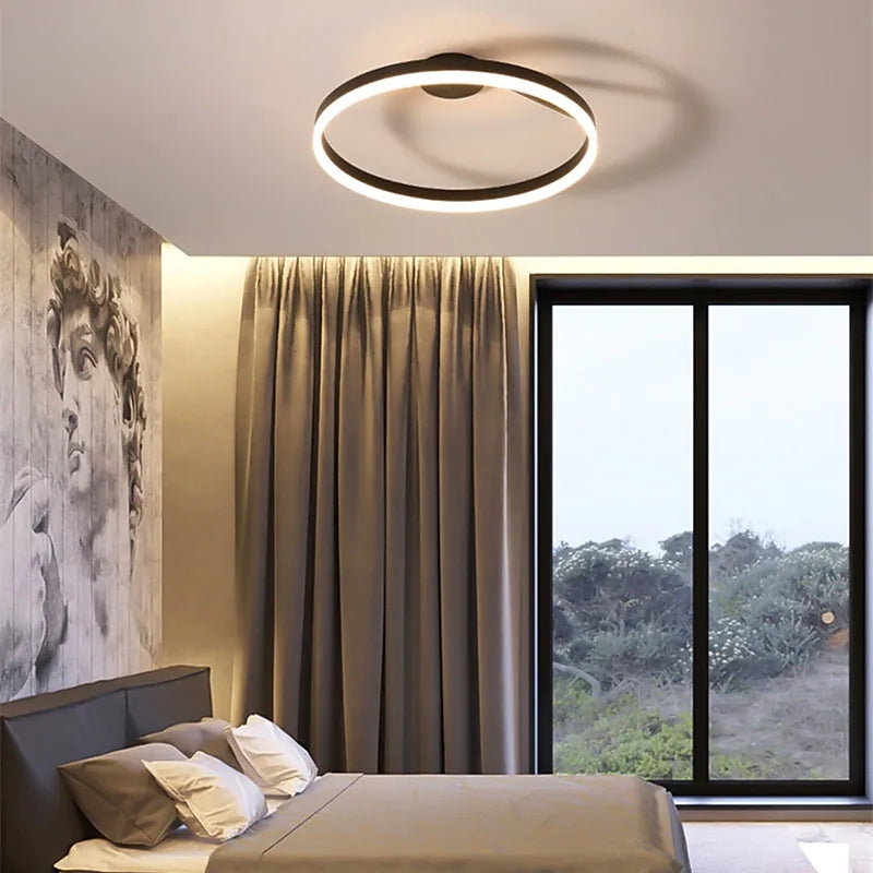 Ceiling Light Modern LED Flush Mount Black White Dimmable
