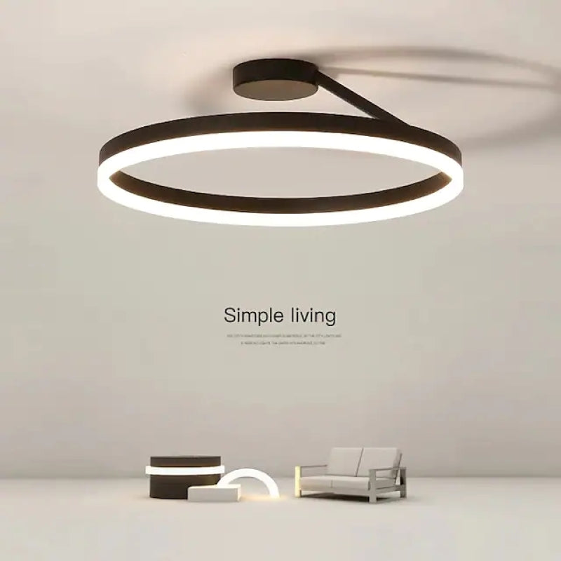 Ceiling Light Modern LED Flush Mount Black White Dimmable