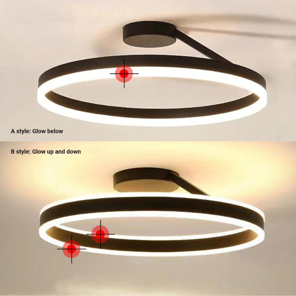 Ceiling Light Modern LED Flush Mount Black White Dimmable