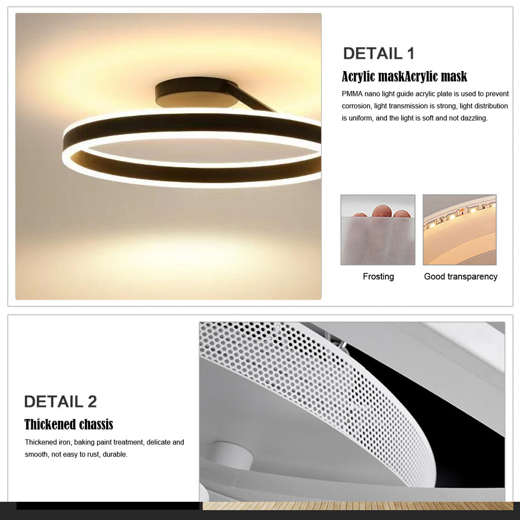 Ceiling Light Modern LED Flush Mount Black White Dimmable