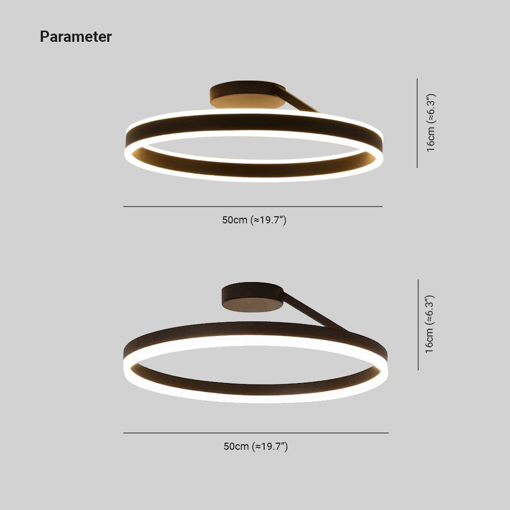Ceiling Light Modern LED Flush Mount Black White Dimmable
