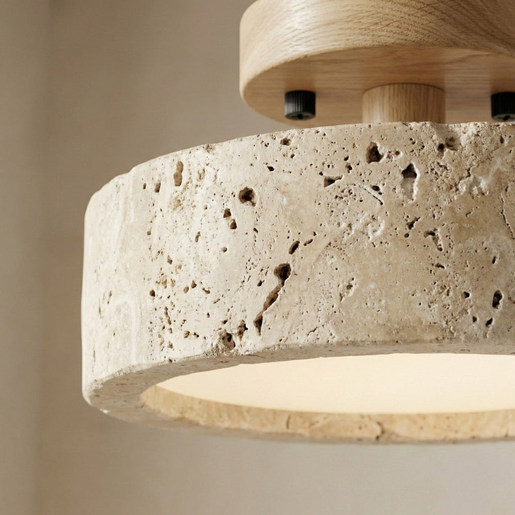 Ceiling Light Travertine Modern Warm White Glow