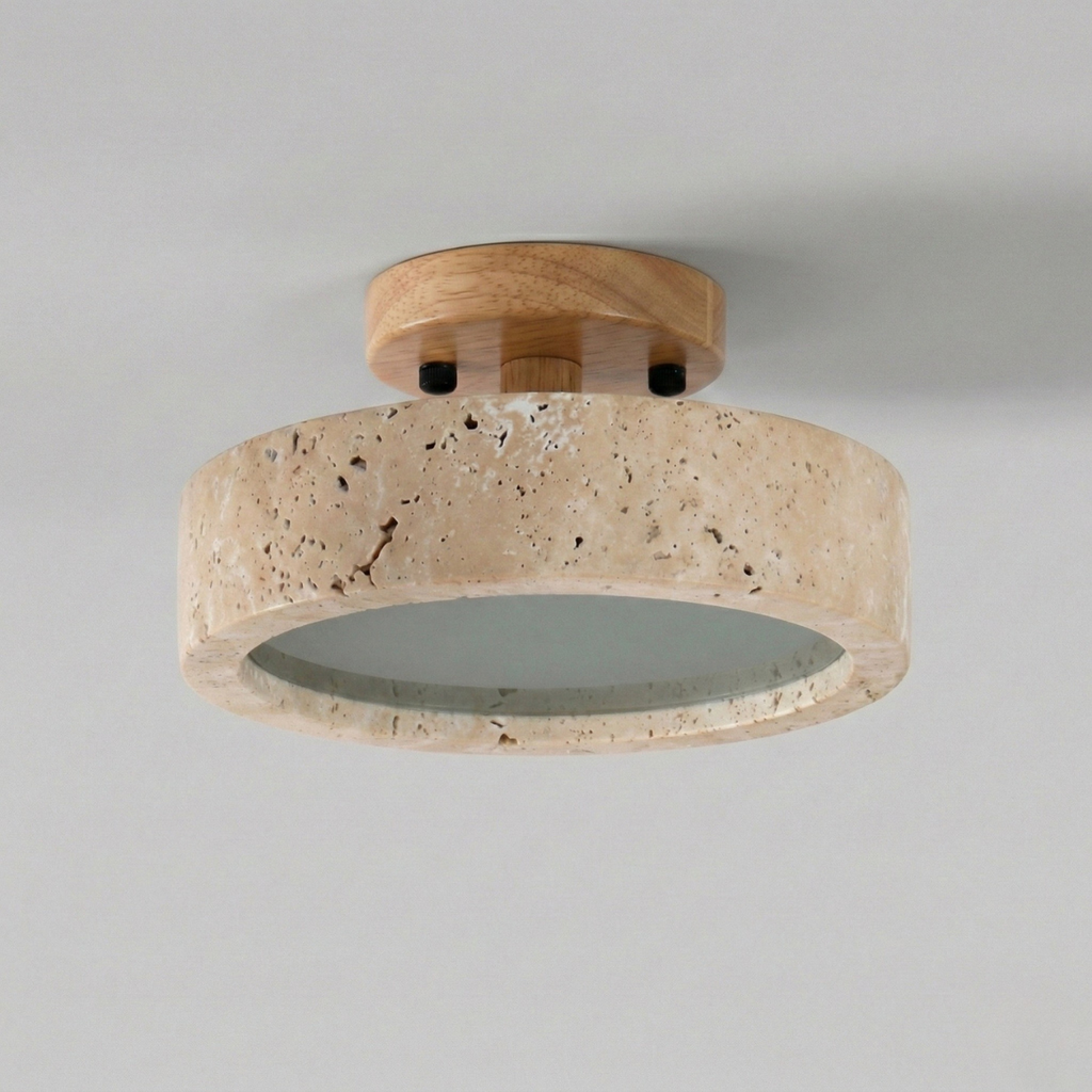 Ceiling Light Travertine Modern Warm White Glow